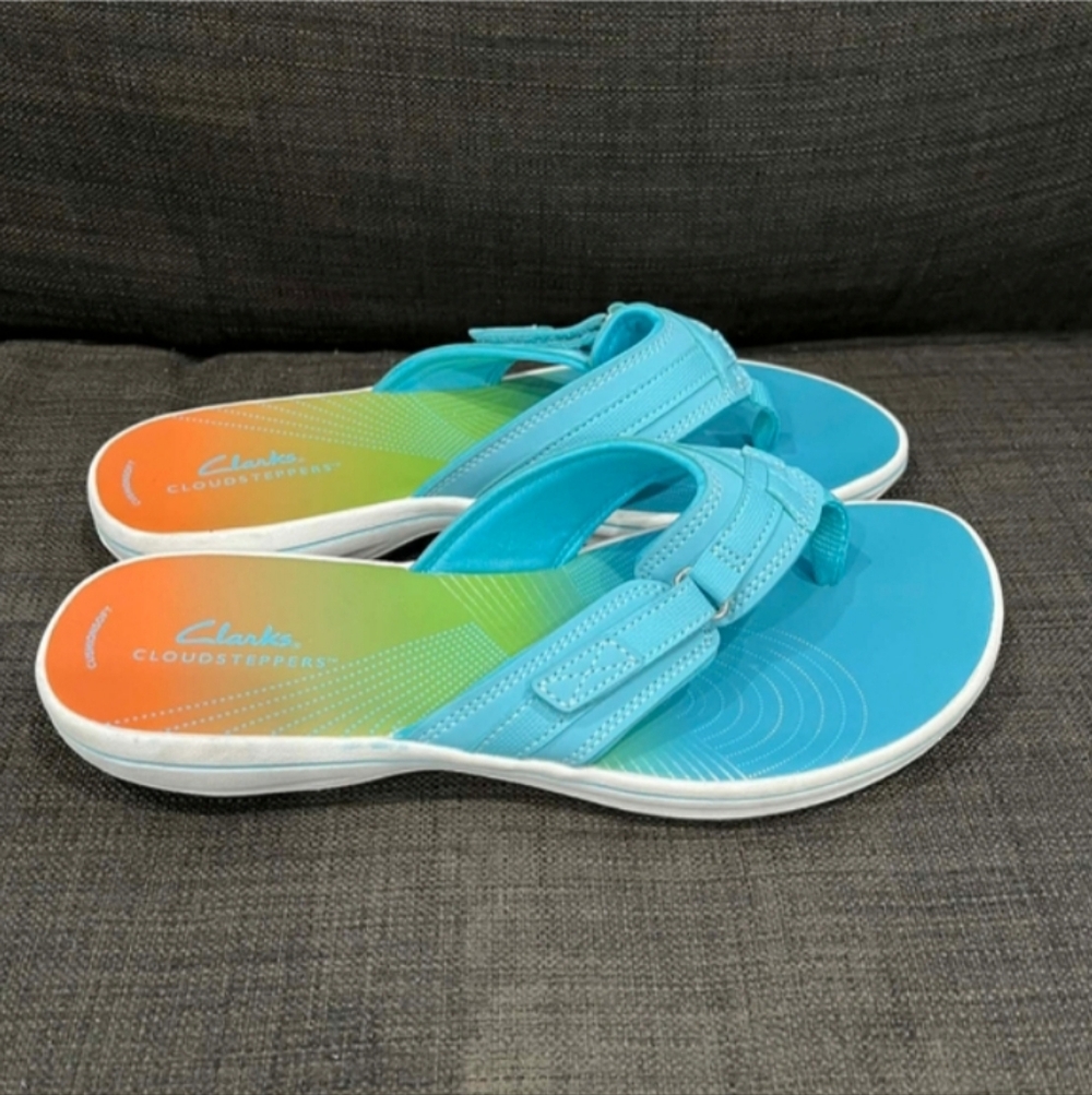Clarks Cloudsteppers Blue Sandals New Whithout Label - Picture 4 of 4
